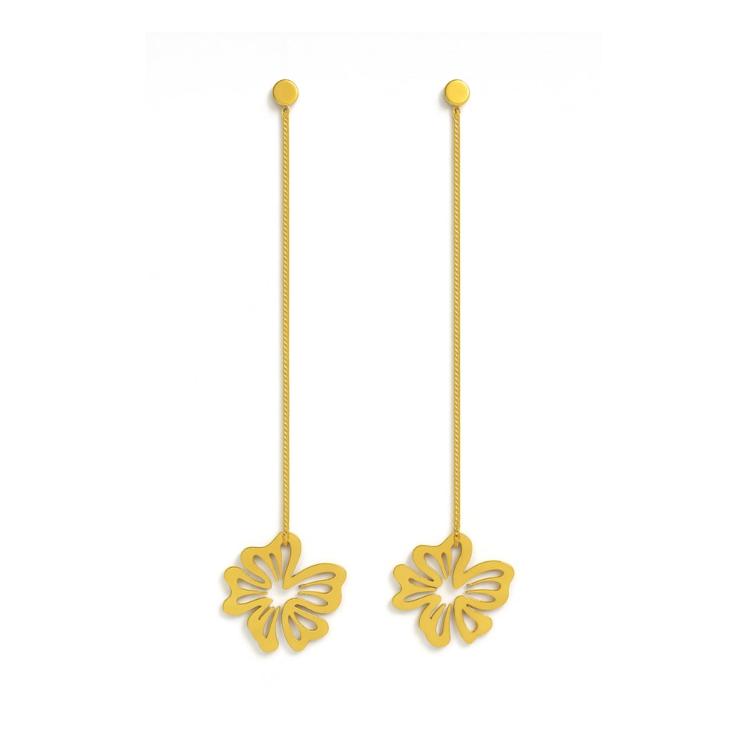 Silver Gulmohar Filigree Laser Cut Dangler Earring |  92.5 Silver | 22K Gold Plated  (Gold Plated)