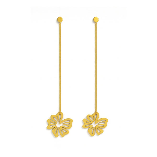 Silver Gulmohar Filigree Laser Cut Dangler Earring |  92.5 Silver | 22K Gold Plated  (Gold Plated)