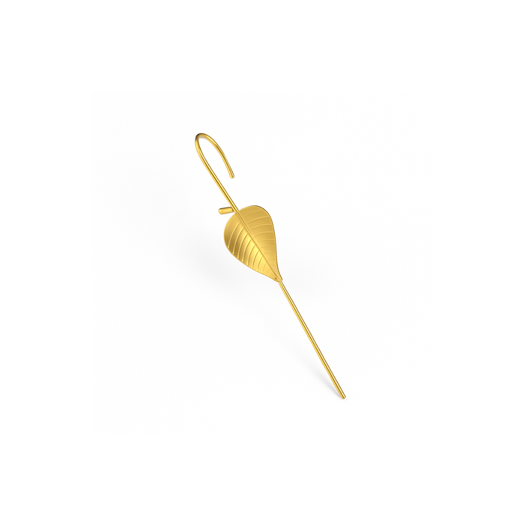 Silver Peepal Motif Single Earcuff | 92.5 Silver | 22K Gold Plated