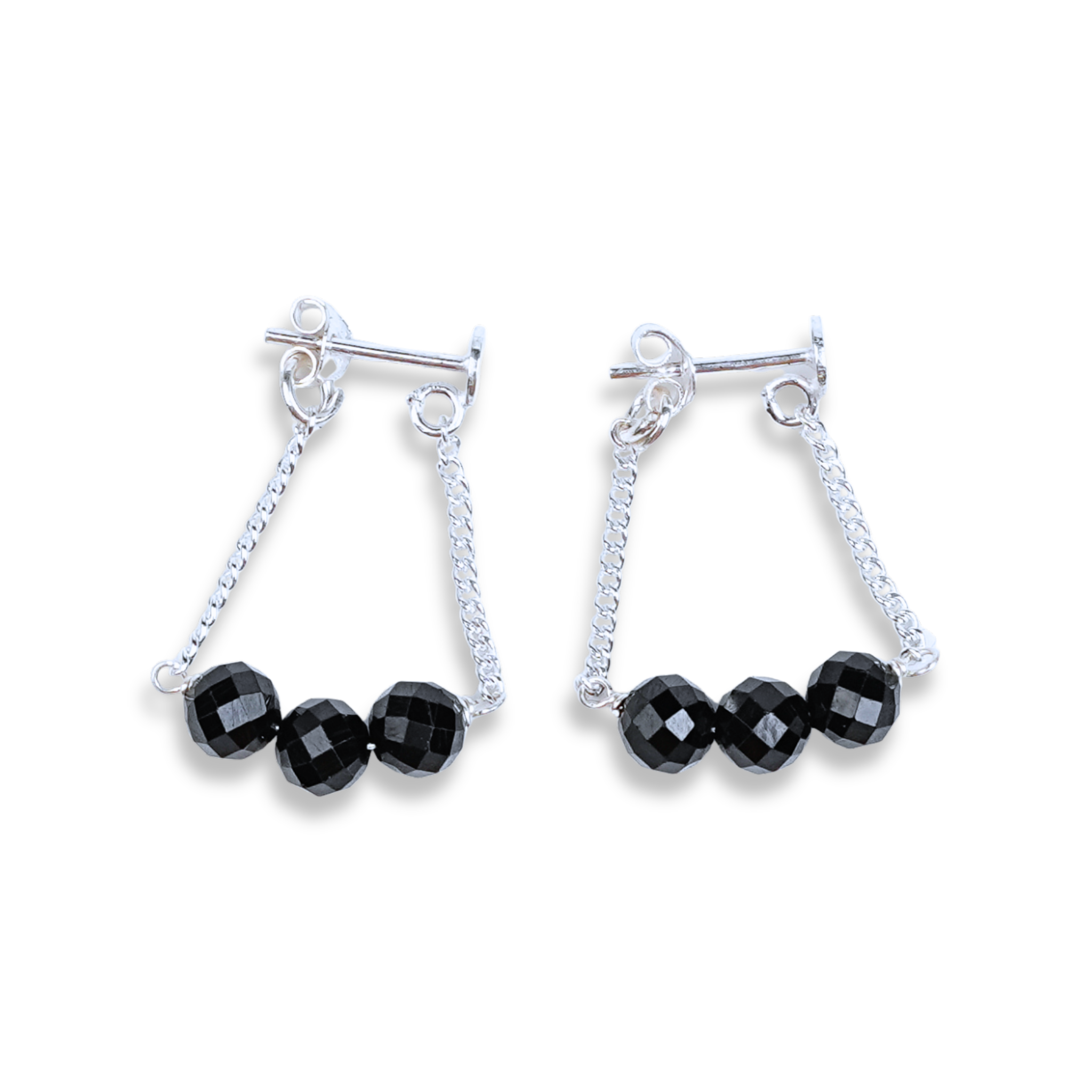 Three Black Spinel Trinket | 92.5 Sterling Silver