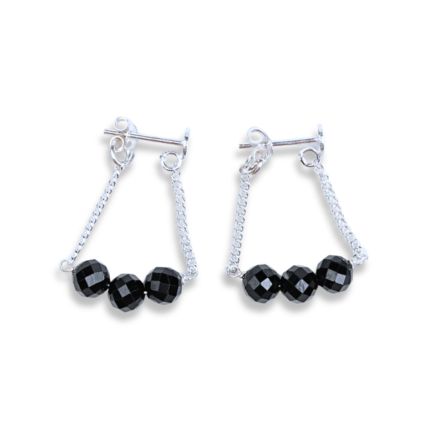 Three Black Spinel Trinket | 92.5 Sterling Silver