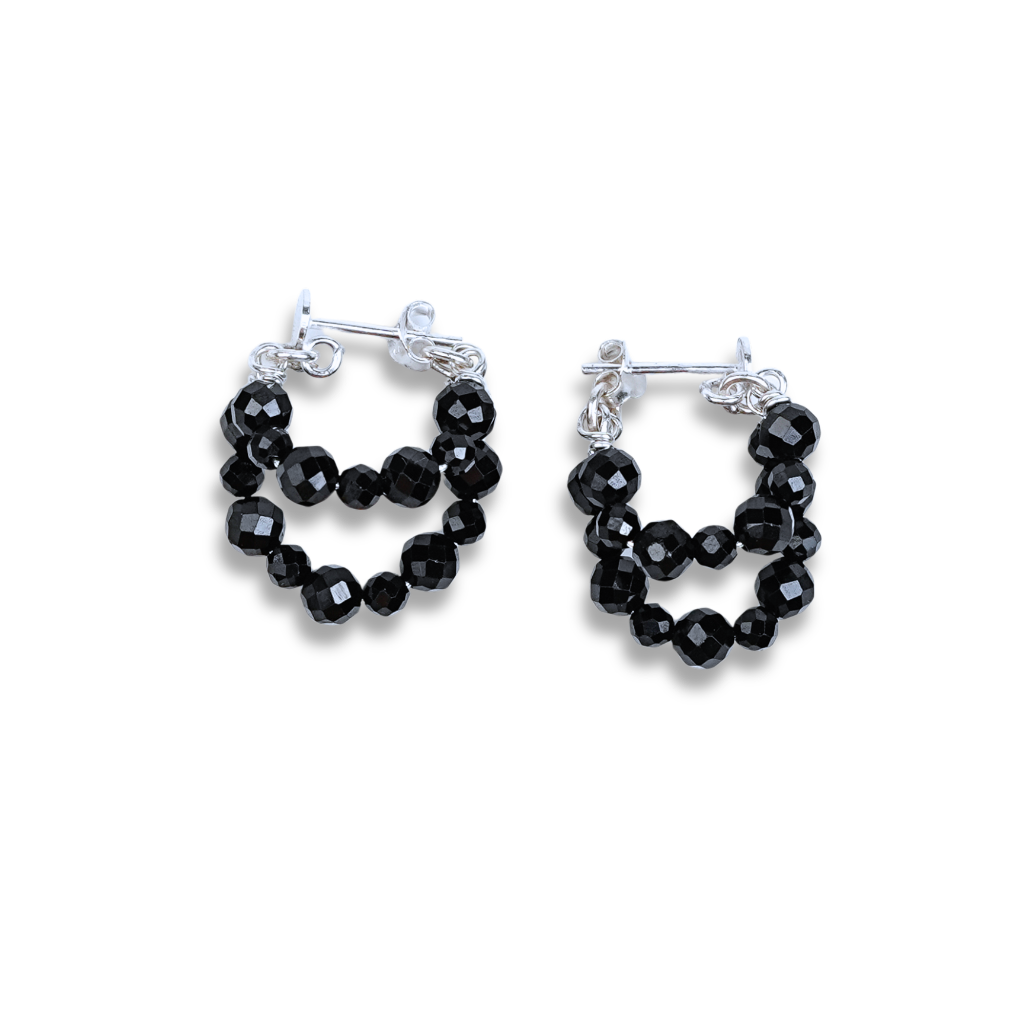 Double Layer Black Spinel Trinket | 92.5 Sterling Silver