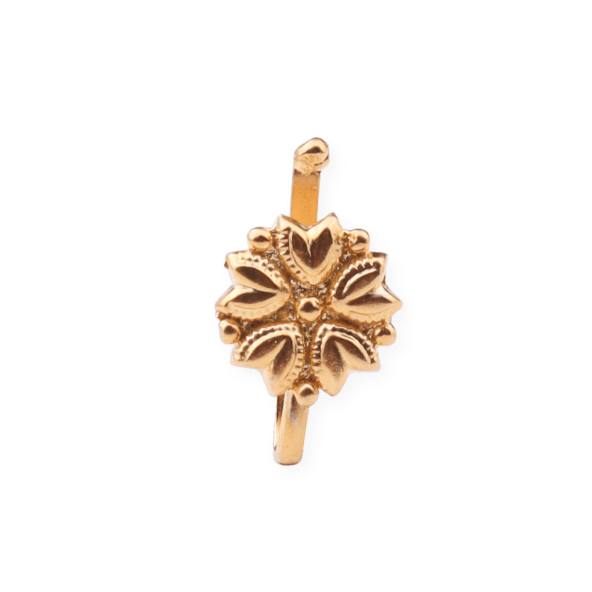 Gold plated jasmine motif nose pin jewelry