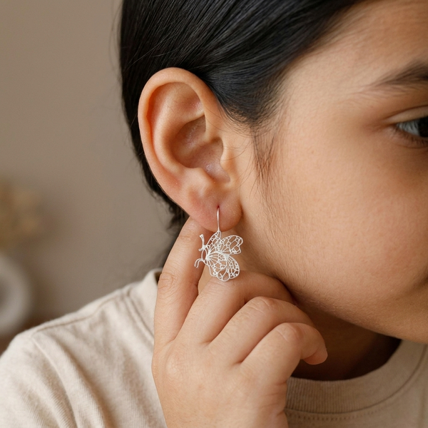 Lukachupi Titli Silver Earring