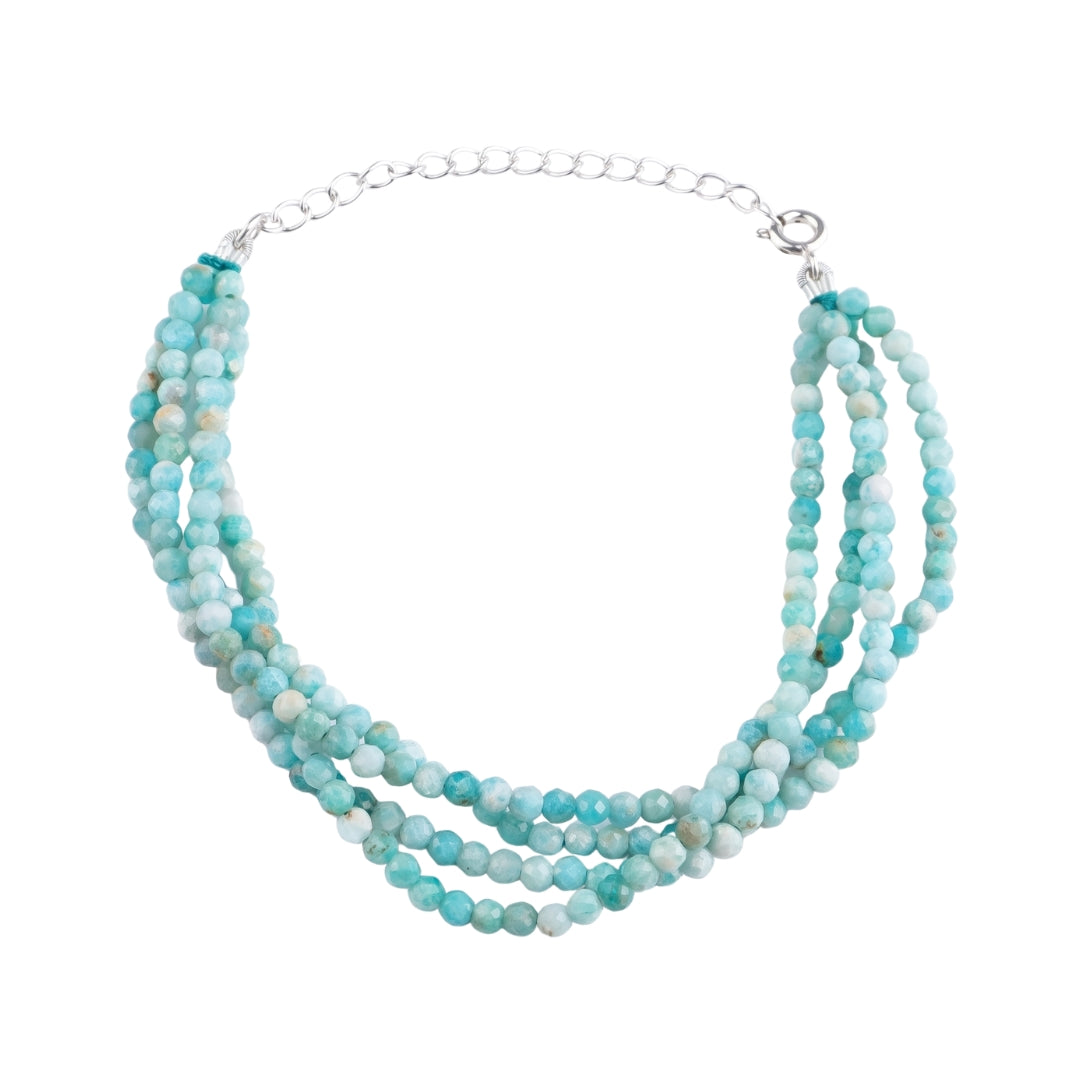 Blue Firoza Silver Bracelet (Project Handmade)