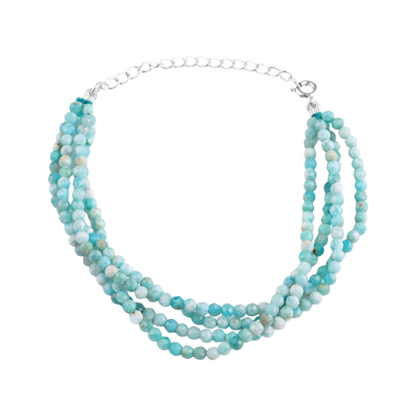 Blue Firoza Silver Bracelet (Project Handmade)
