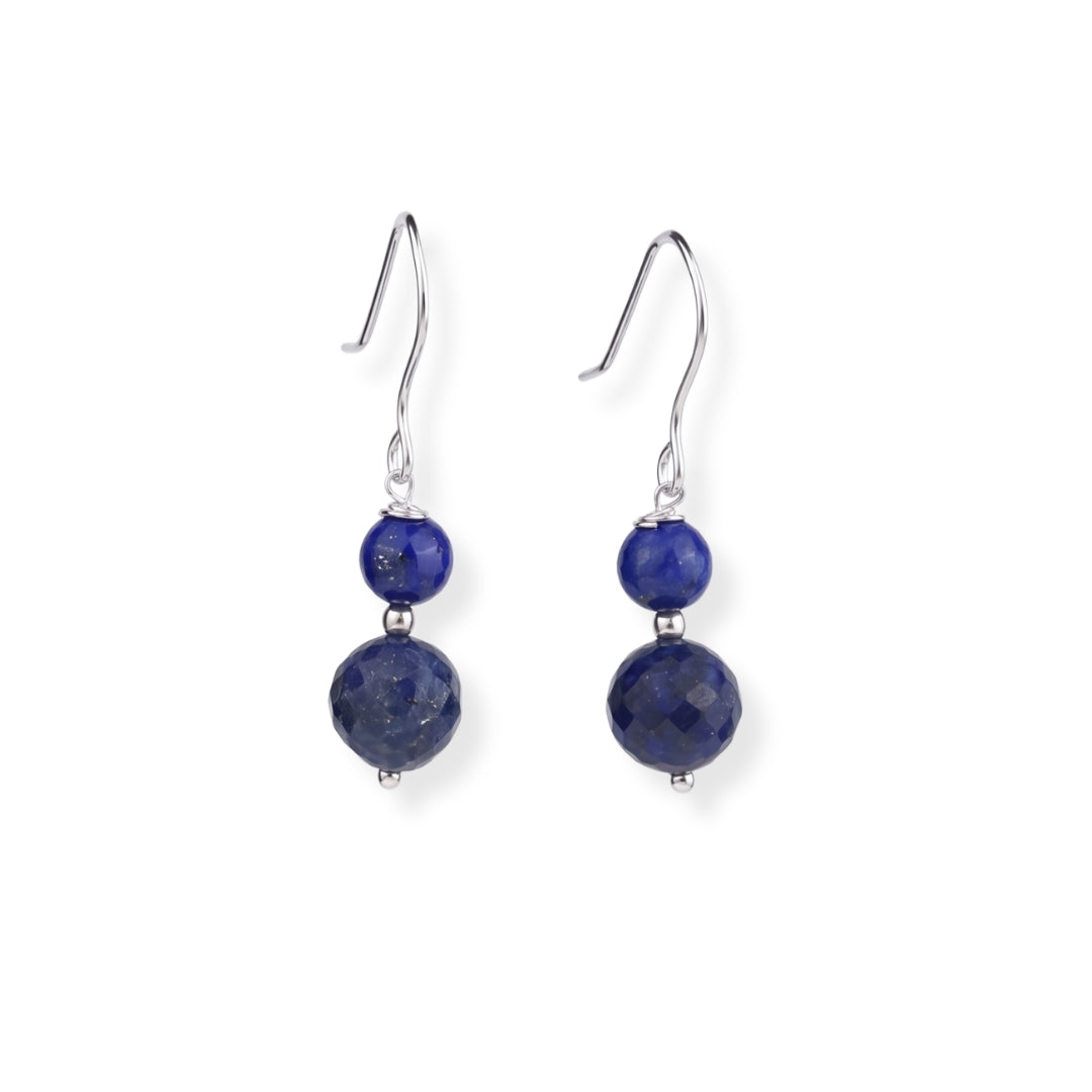 Lapis Lazuli Silver Earrings (Project Handmade)