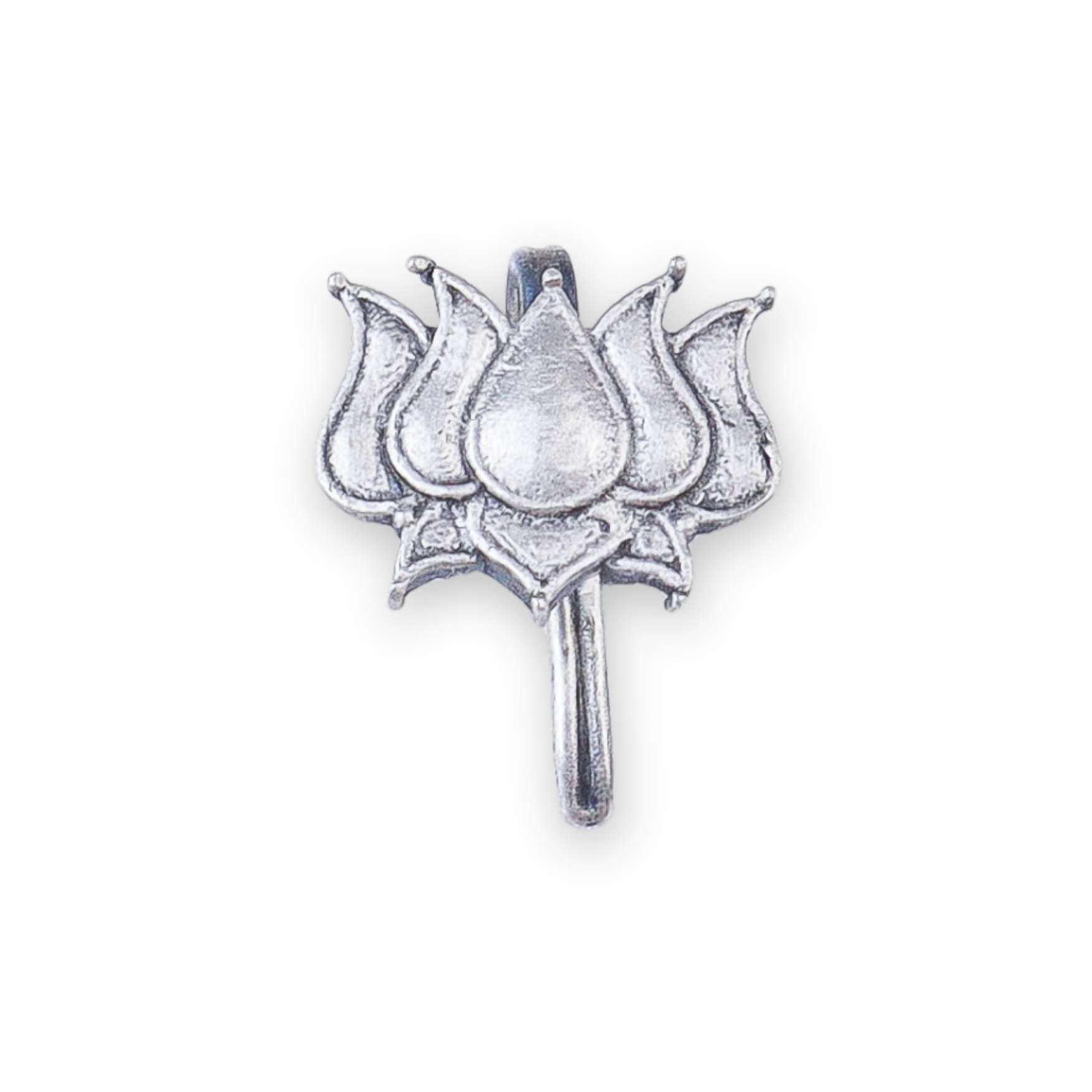 Lotus Oxidized Silver Earcuff (Single)