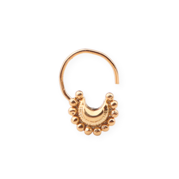 Gold plated Chandrakor nose pin small pierced jewelry