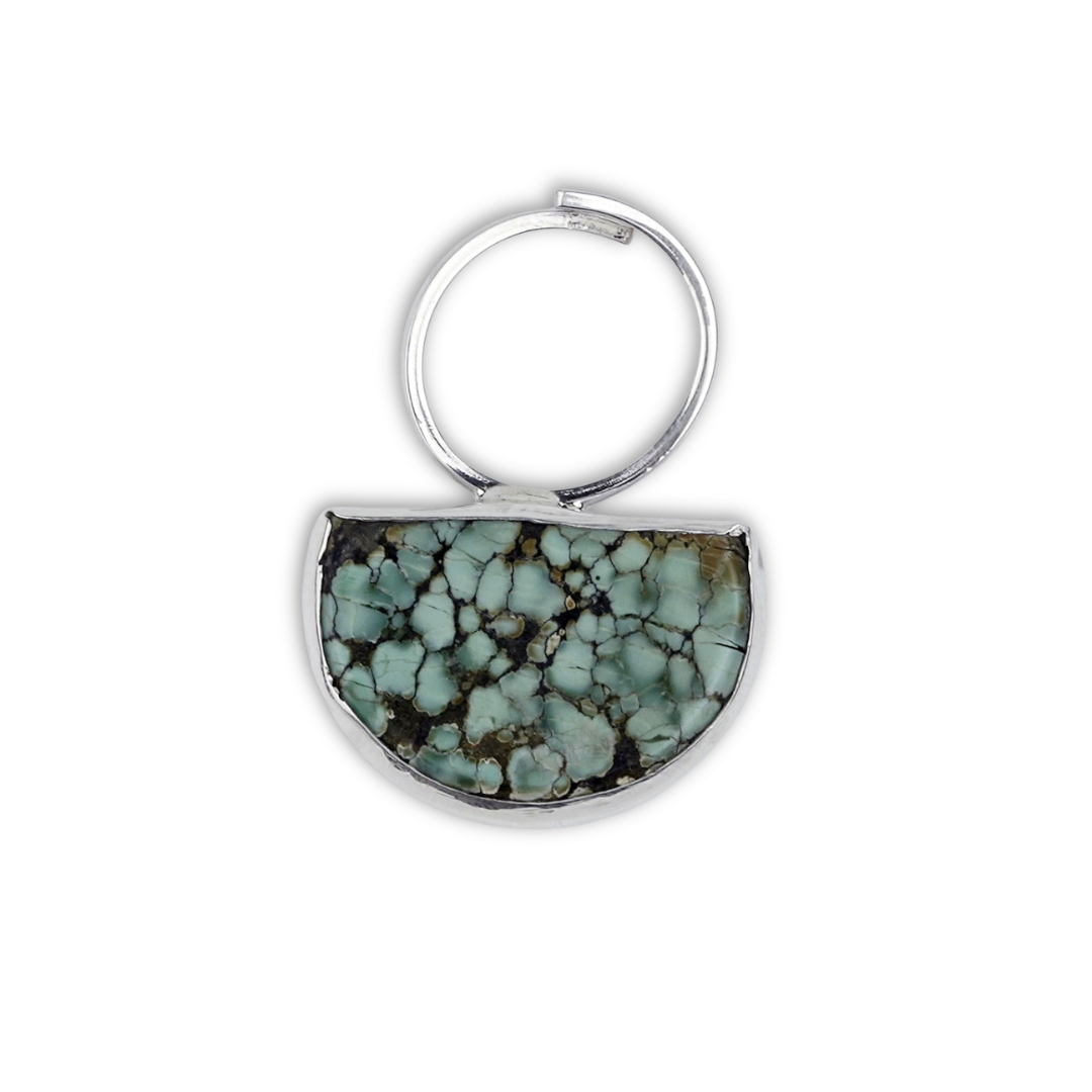 Half Moon Turquoise Geometric Ring