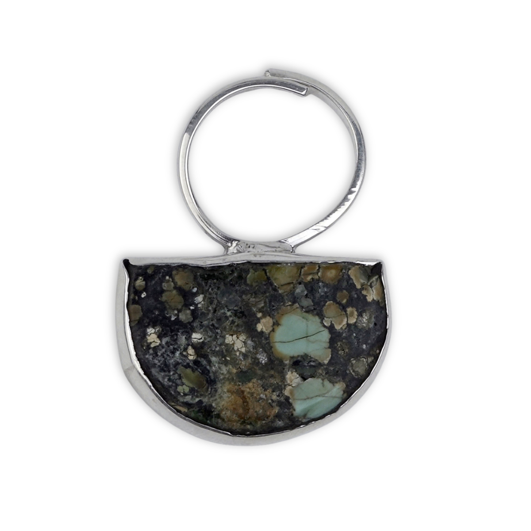 Half Moon Turquoise Geometric Ring