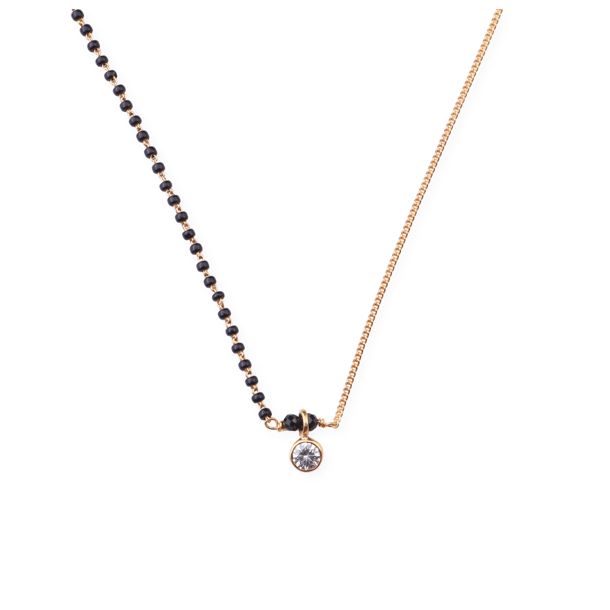 Half & Half : CZ Mangalsutra | 22K Gold Plated