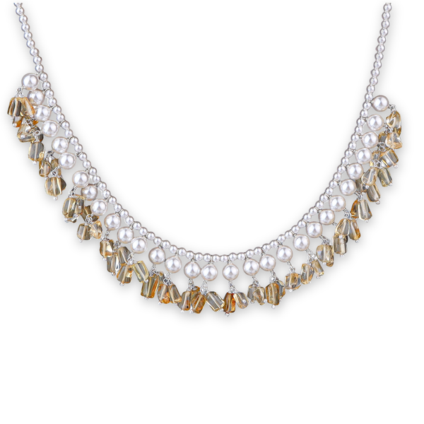 Luxe Necklace - Pearl & Citrine