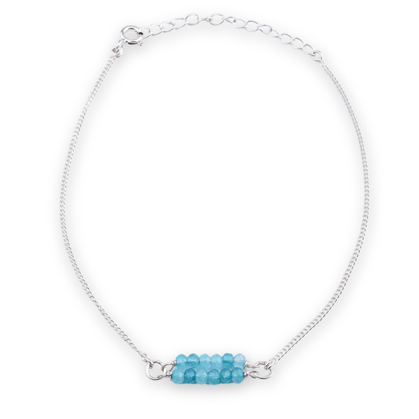 Blue Jade Bridge Silver Anklet (Project Handmade)