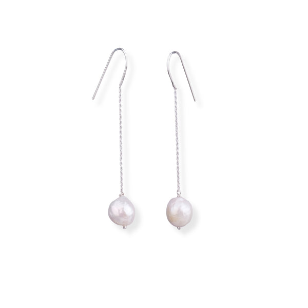 Baroque Pearl Silver Earrings (Project Handmade)