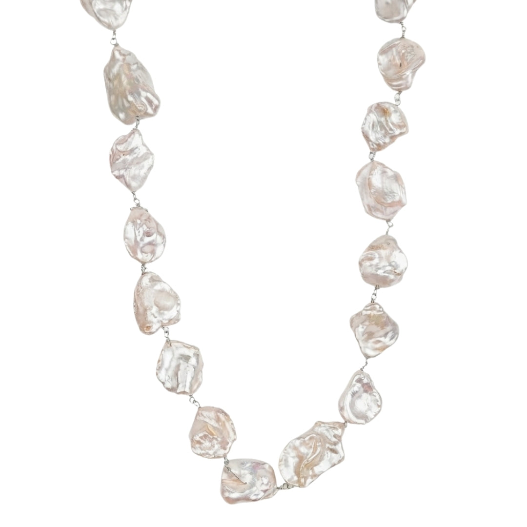 Flat Baroque Pearl Ganthan Necklace