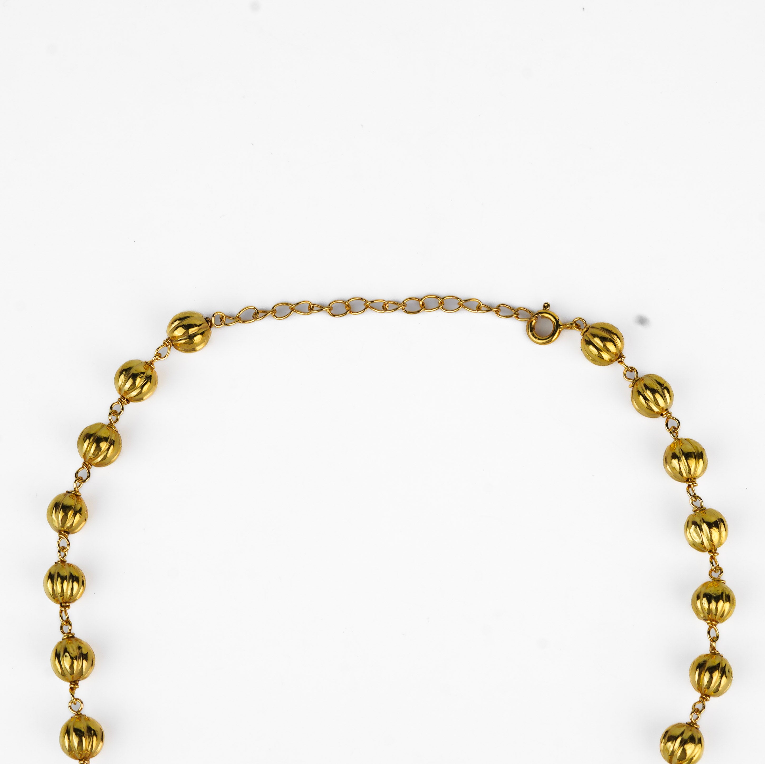 Silver Bead Ganthan Necklace | 92.5 Silver | 22K Gold Plated