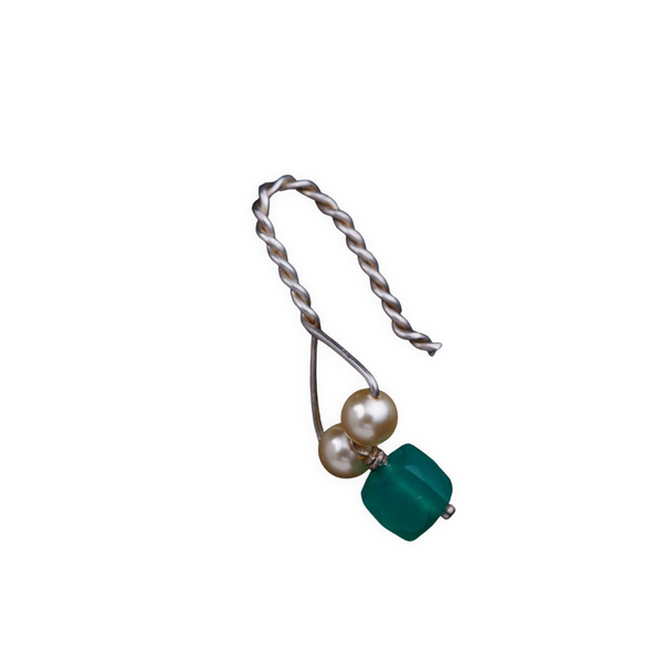 Bhikbali with Silver Wire & Onyx (Clip on)