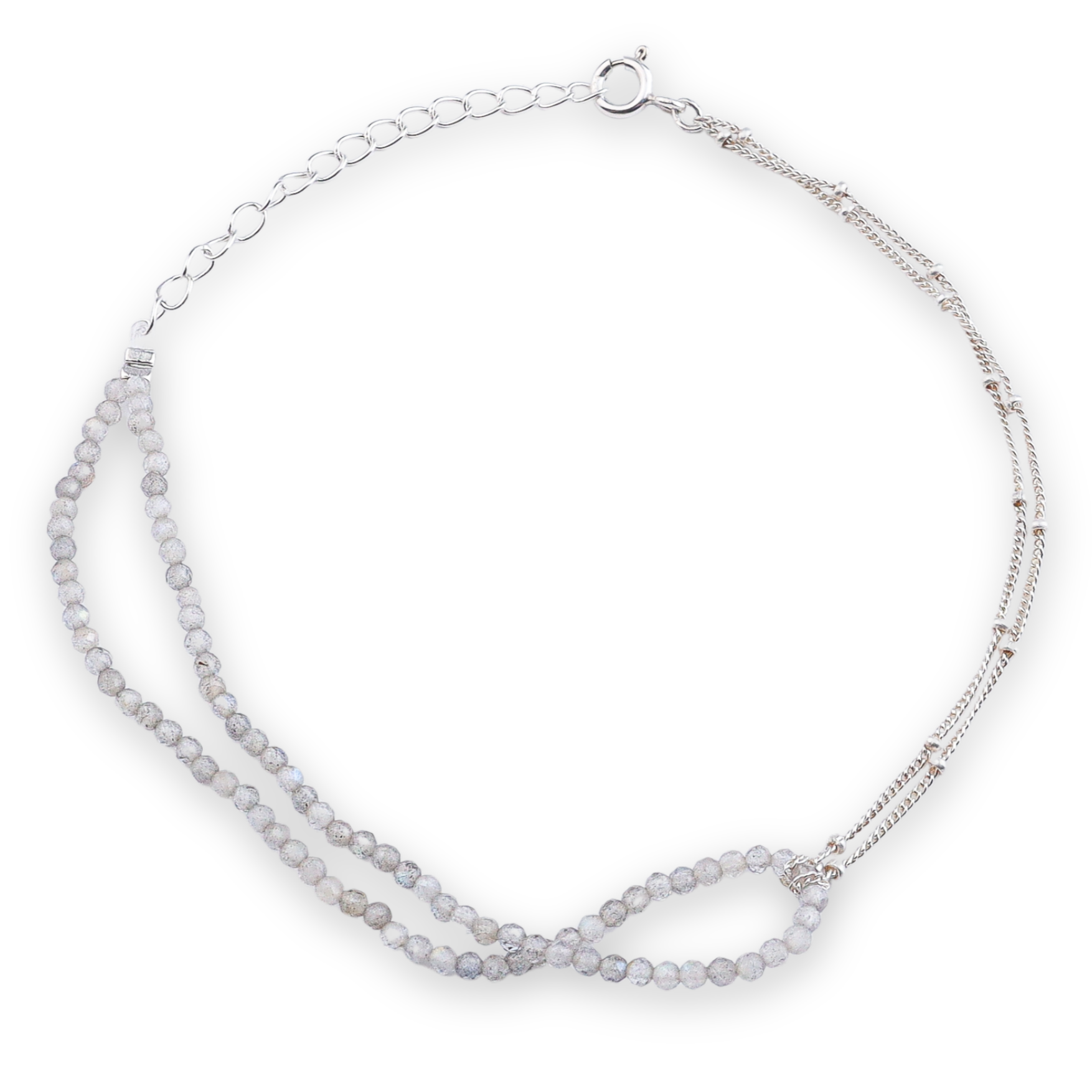 Labradorite Silver Anklet (Project Handmade)