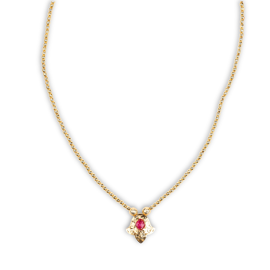 22K Gold Plated Fashion Flower Drop Necklace