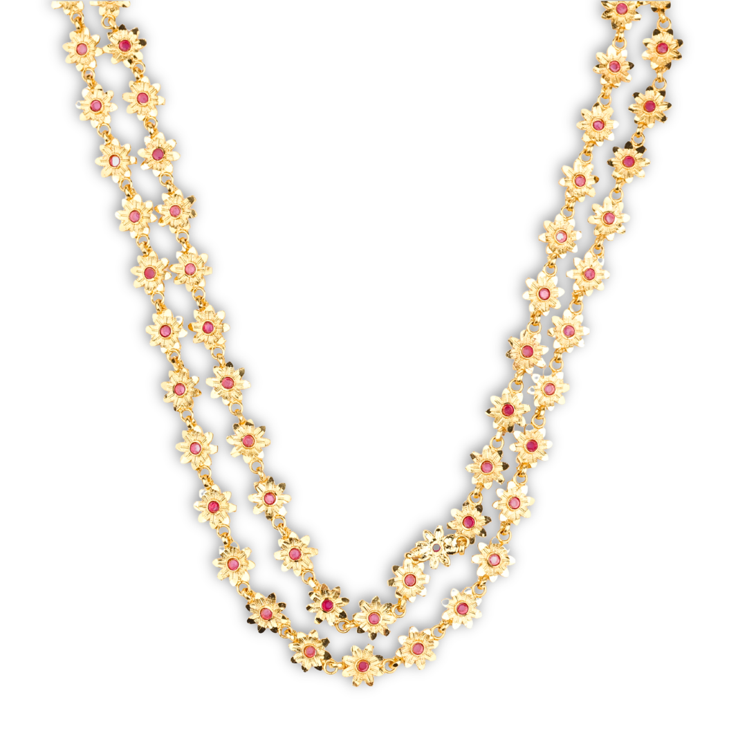 22K Gold Plated Fashion Bakul Haar – Double Layer