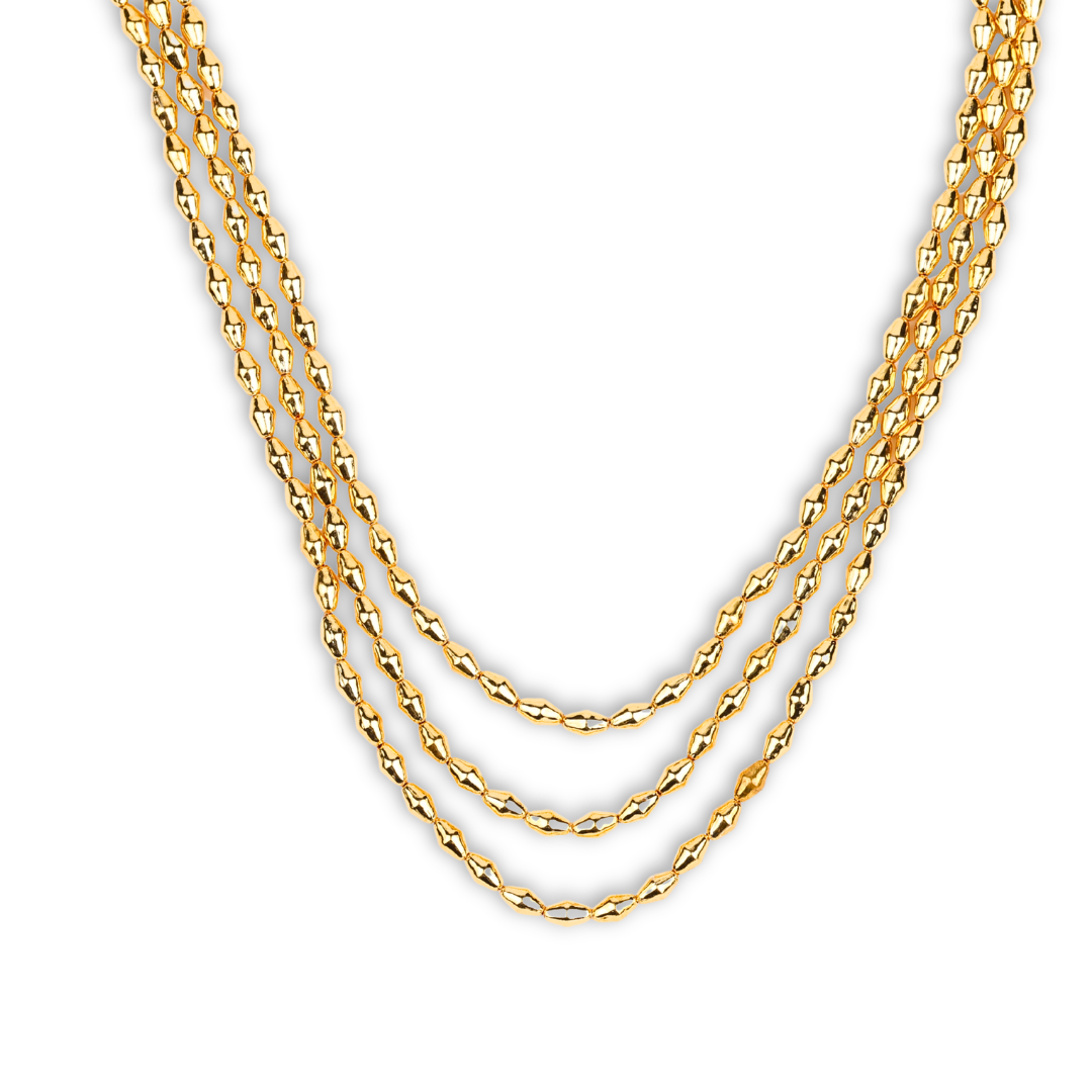 22K Gold Plated Fashion Dholki Maal – Triple Layer