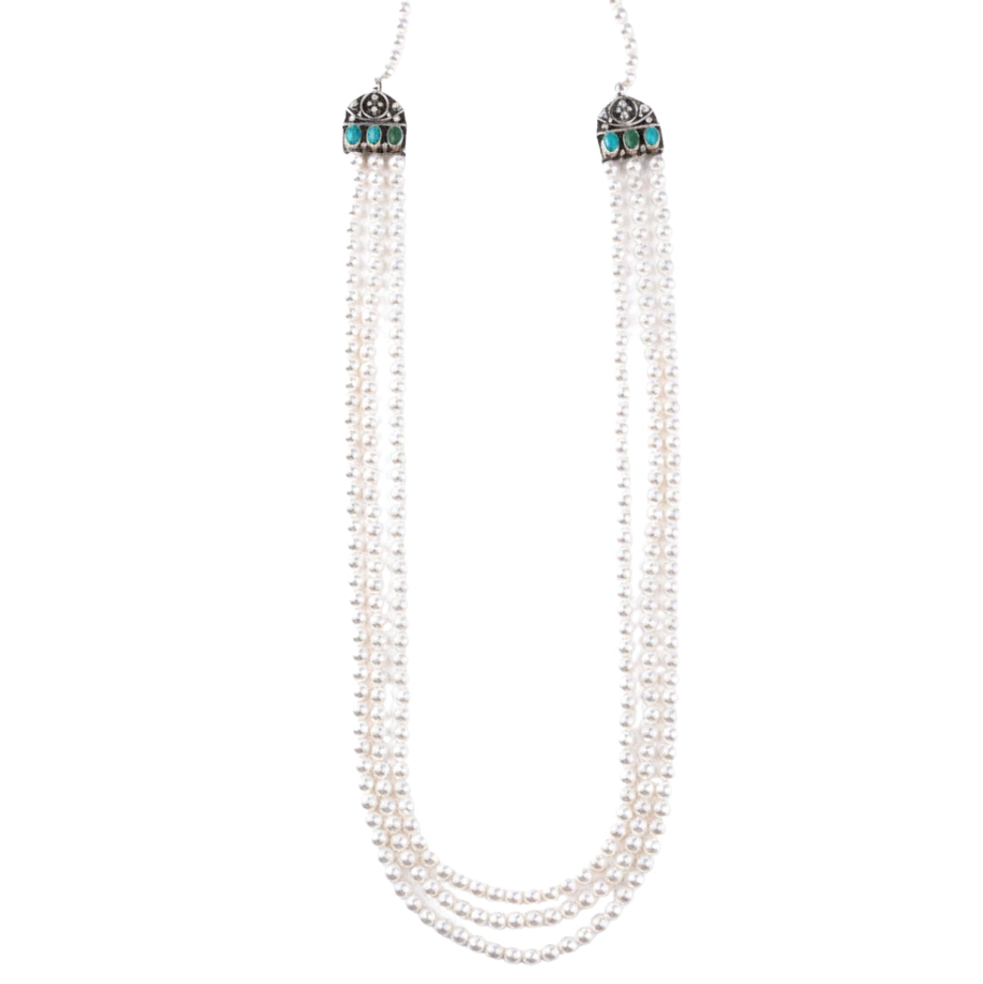 Luxe Necklace - Carved Findings and Pearls