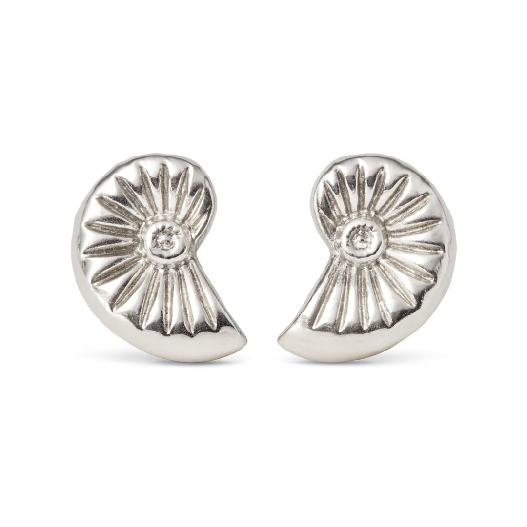 Silver Snail Shell Earring