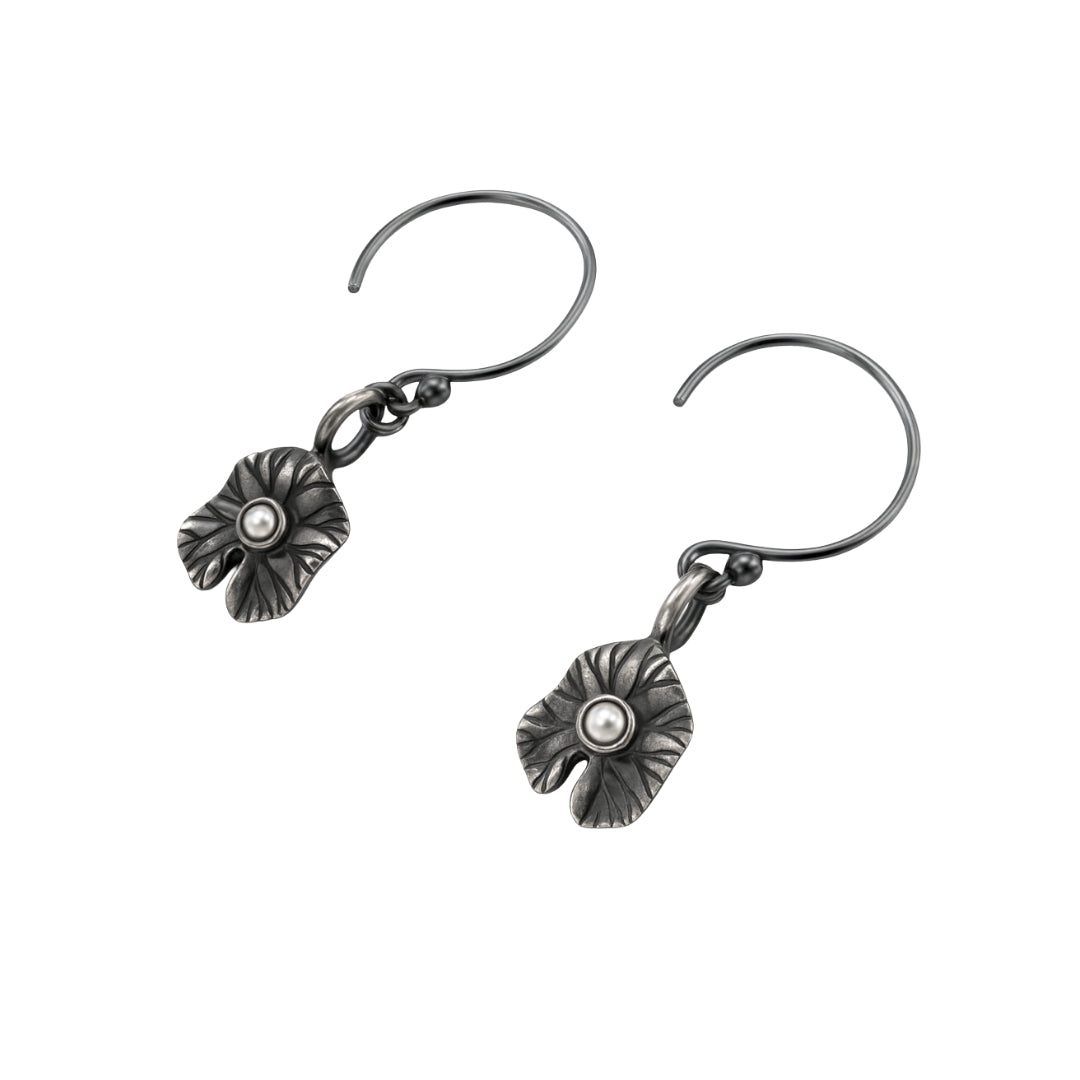 Silver Oxidized Saroj Parna Dangler earring
