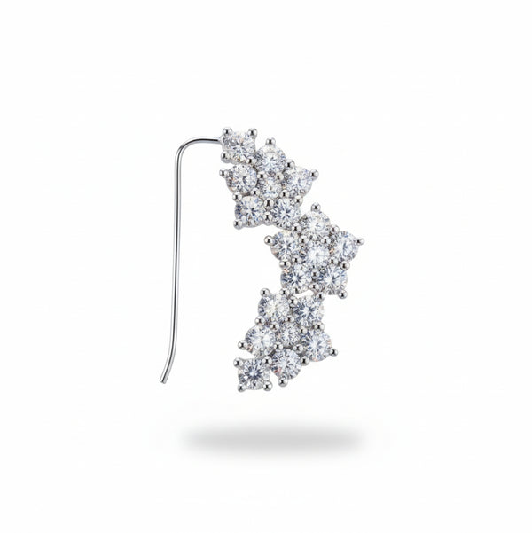 Silver CZ Nath earring