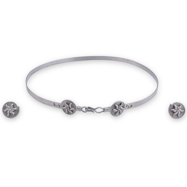 Chitaak – Sun Motif Choker Necklace | Oxidised Silver | (Made to Order)