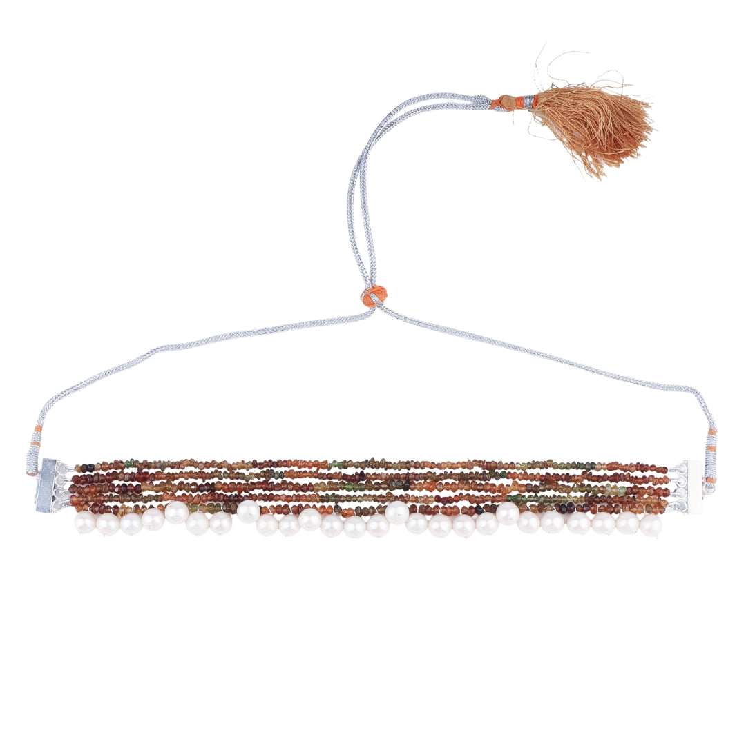 Luxe Choker - Tourmaline and Fresh Water Pearls