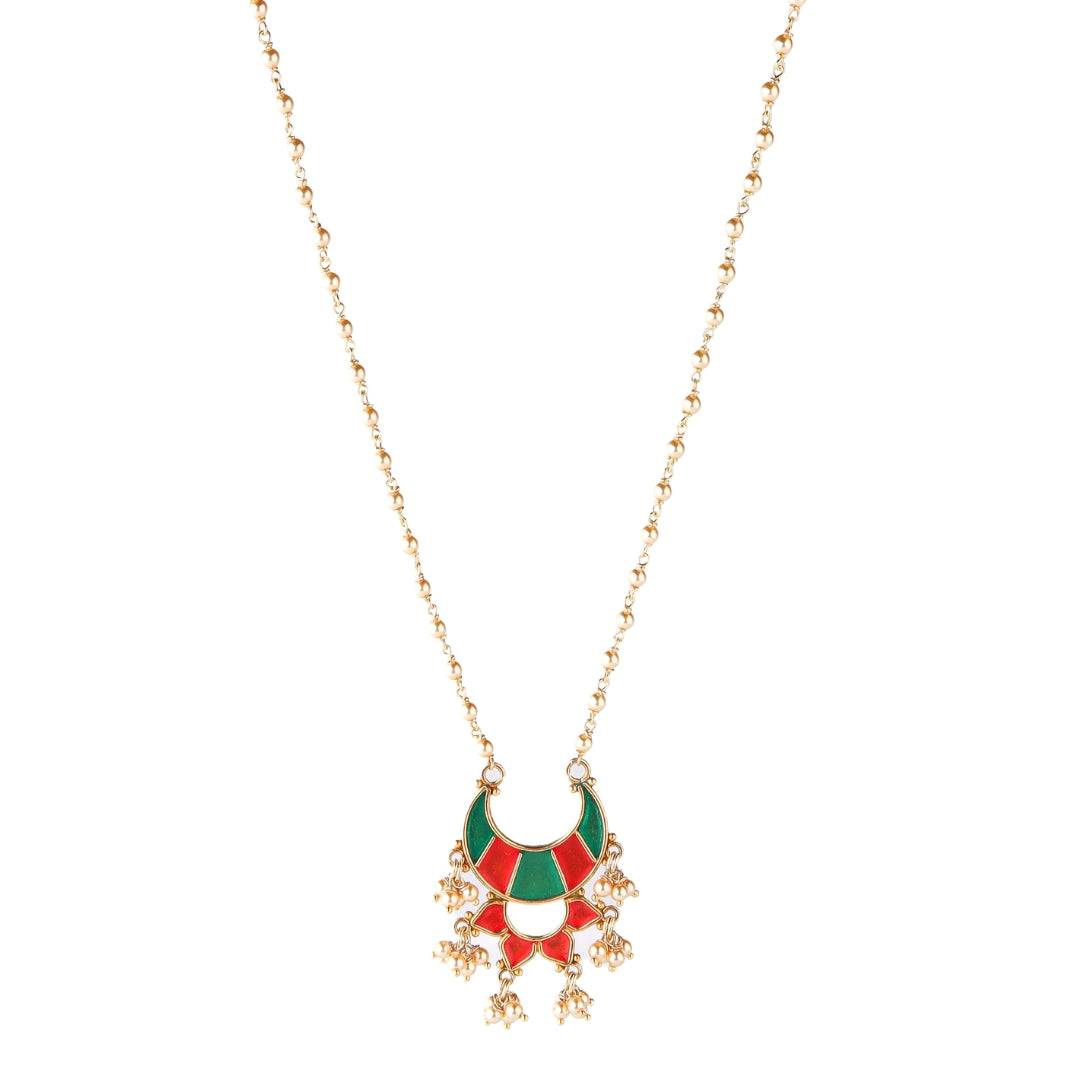 Mina chandphool necklace with 22K gold plating