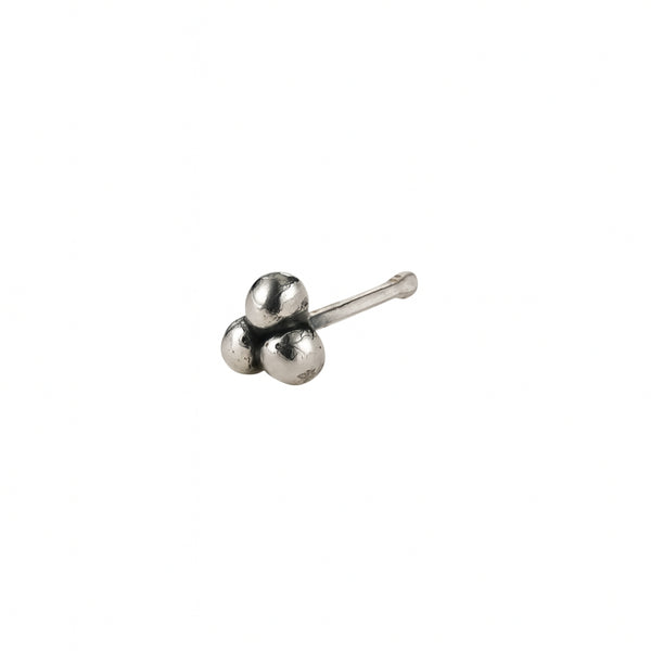 Silver Dainty Nose Pin front view in 92.5 sterling silver