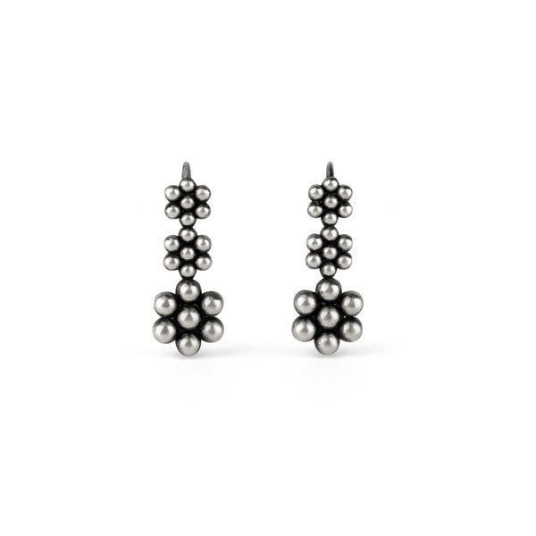 Kudi Dangling Earring front view in 92.5 sterling silver