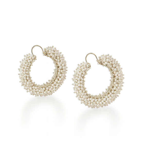 Motiwali Chandbali | 92.5 Silver earrings | Size : Medium