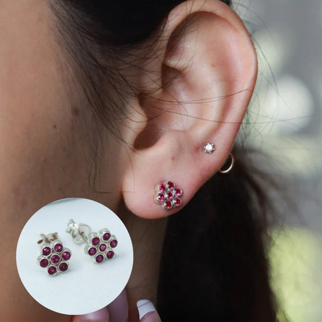 Silver Zircon Pink Kudi (Setting)