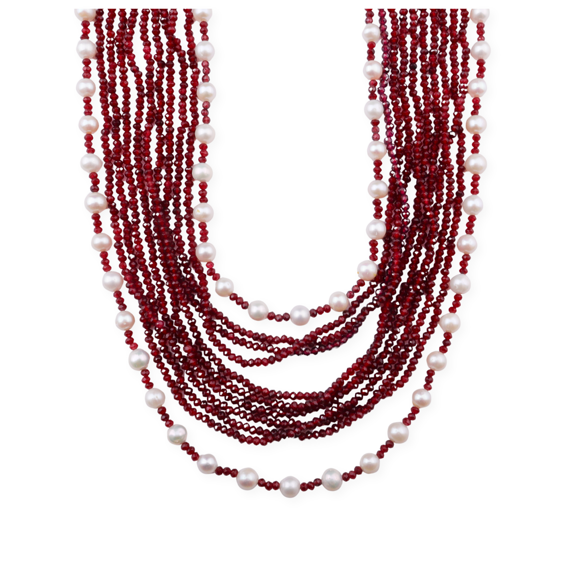 Luxe Necklace - Fresh Water Pearls & Brown Jade