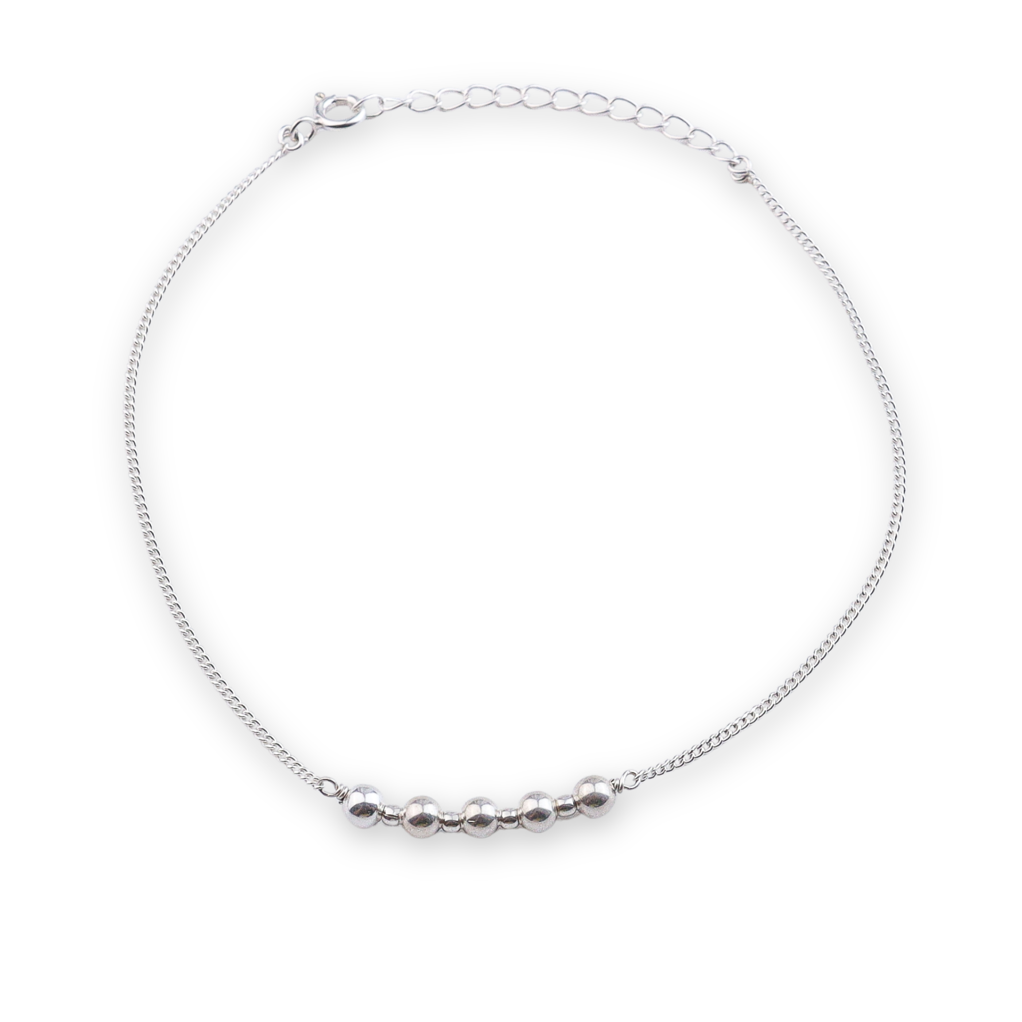 Silver Bead Anklet (Project Handmade)