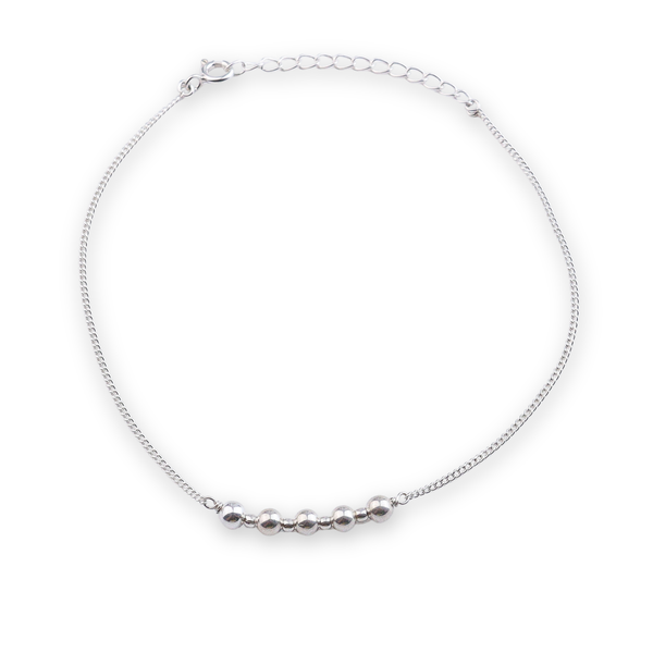 Silver Bead Anklet (Project Handmade)