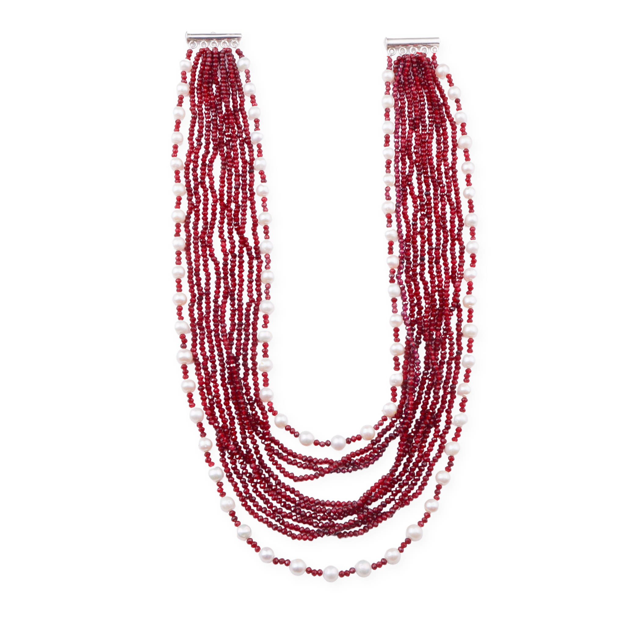 Luxe Necklace - Fresh Water Pearls & Brown Jade