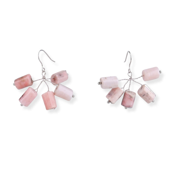 Strawberry Quartz Silver Earrings (Project Handmade)