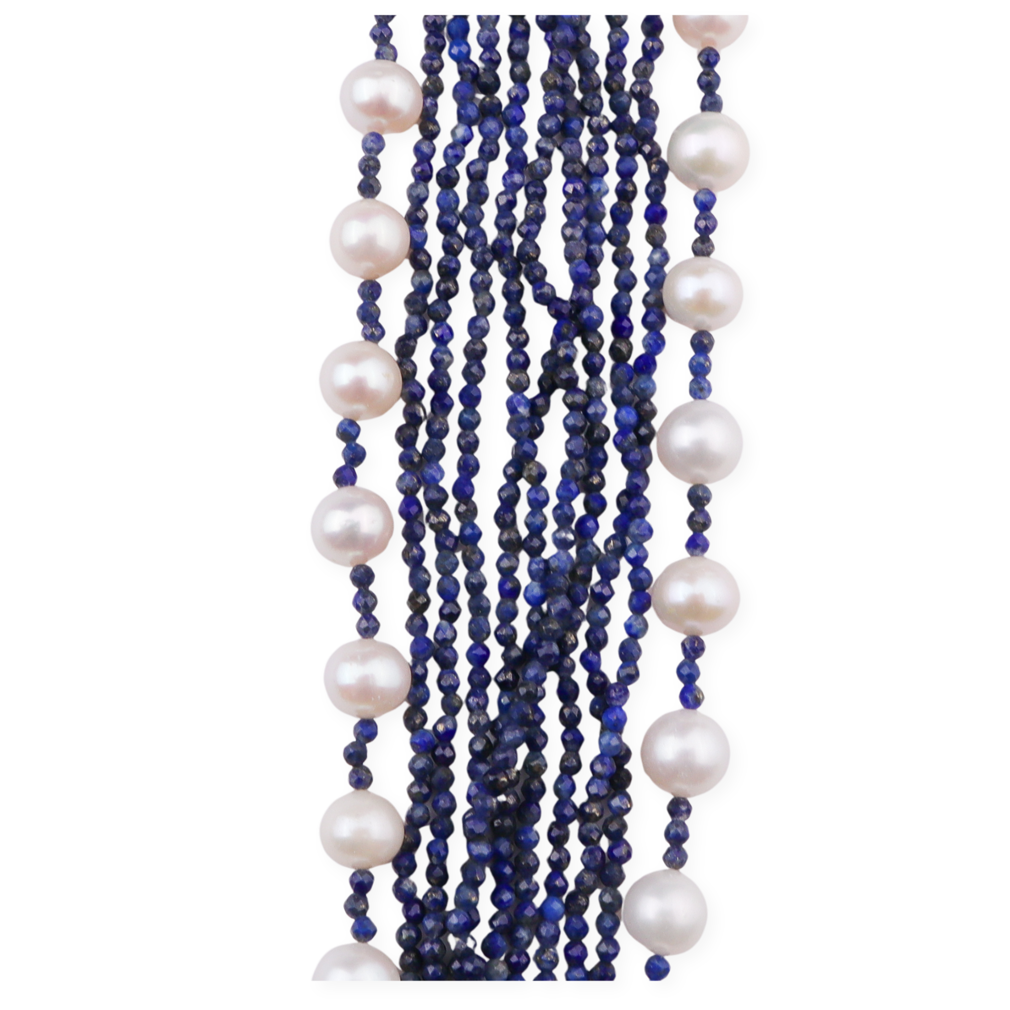 Luxe Necklace - Fresh Water Pearls & Lapis Lazuli
