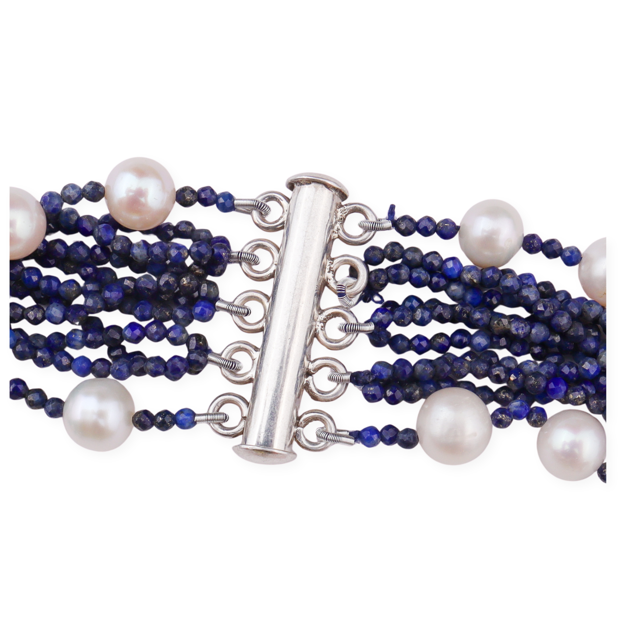 Luxe Necklace - Fresh Water Pearls & Lapis Lazuli
