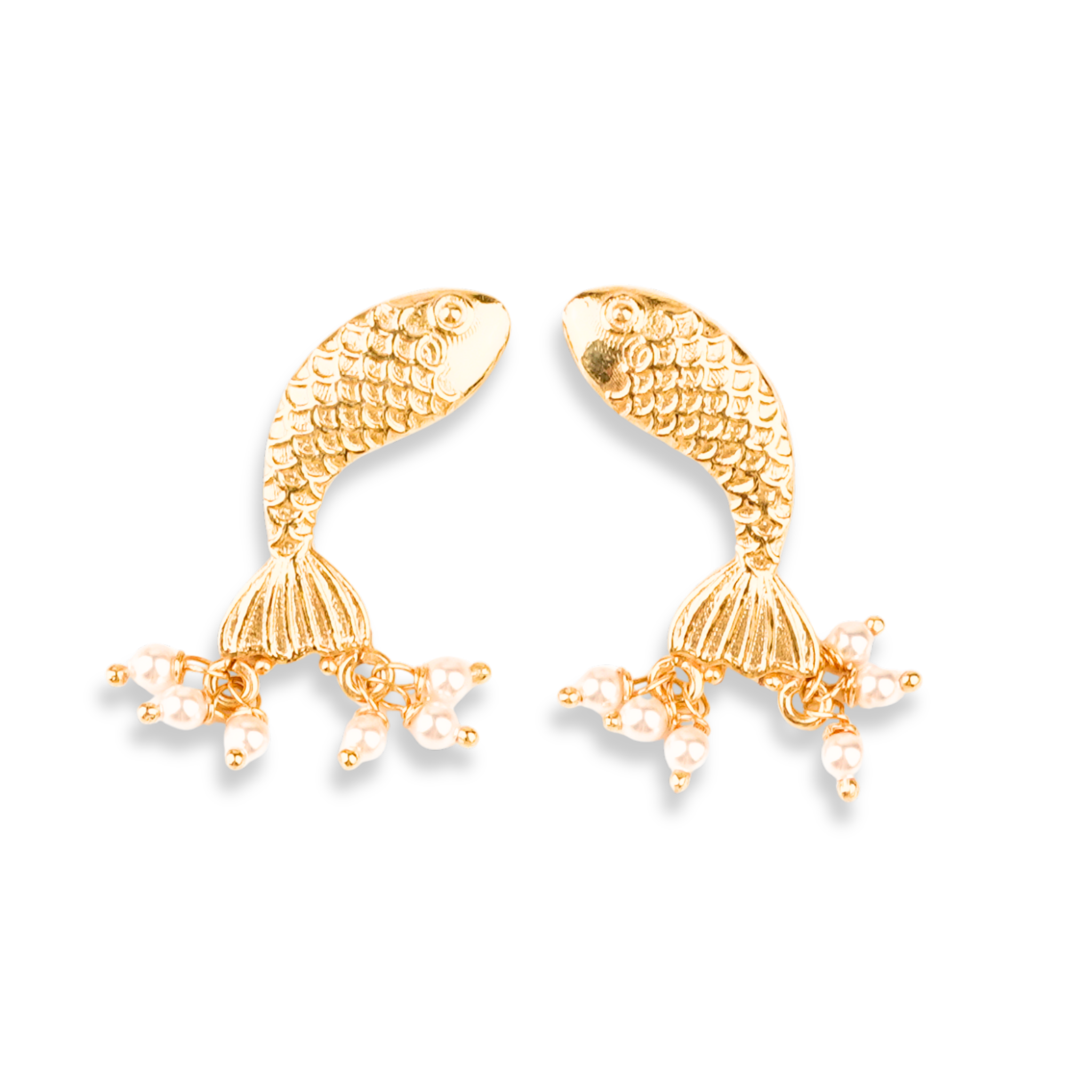 Silver Matsya Earrings | 22K Gold-Plated