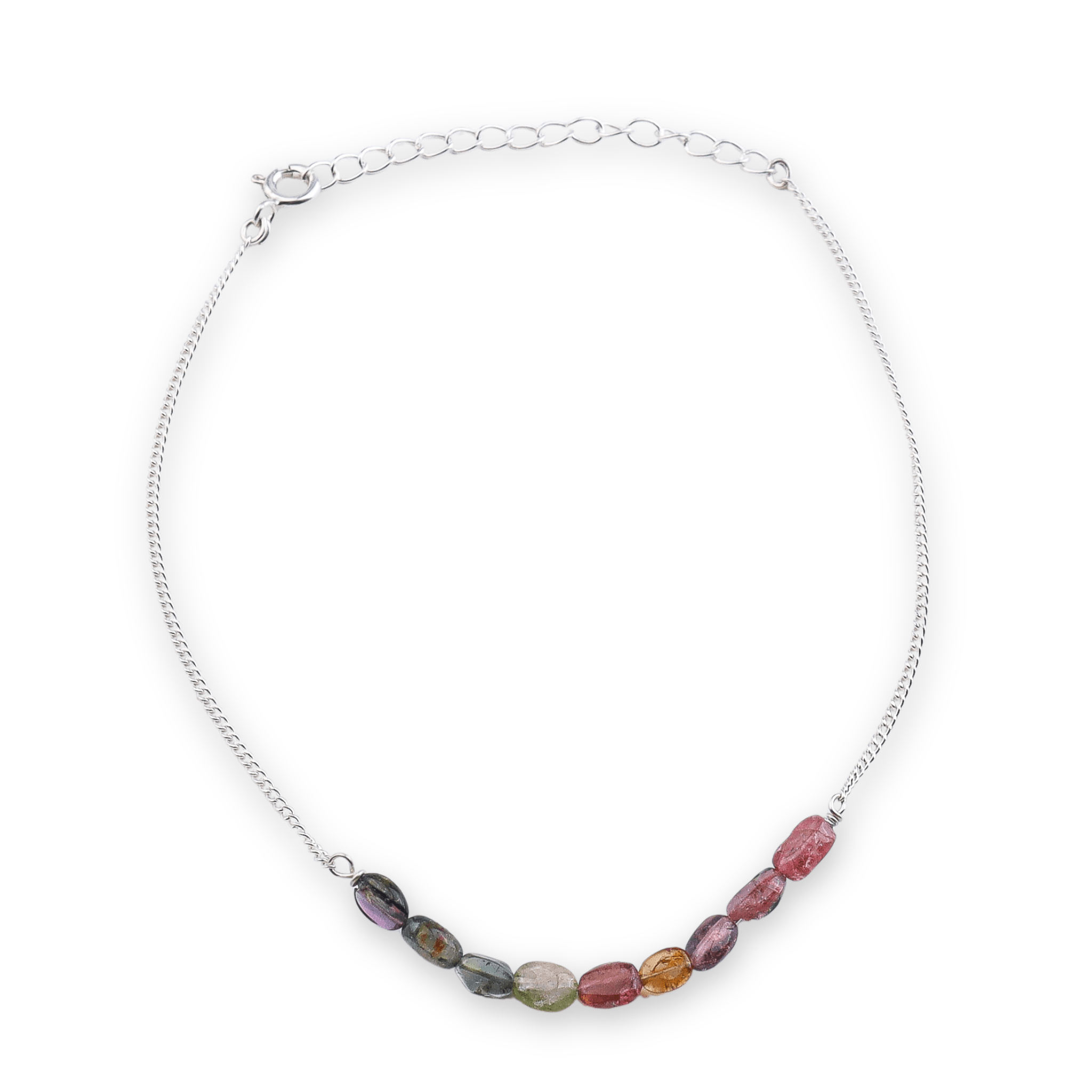 Colorful gemstone anklet