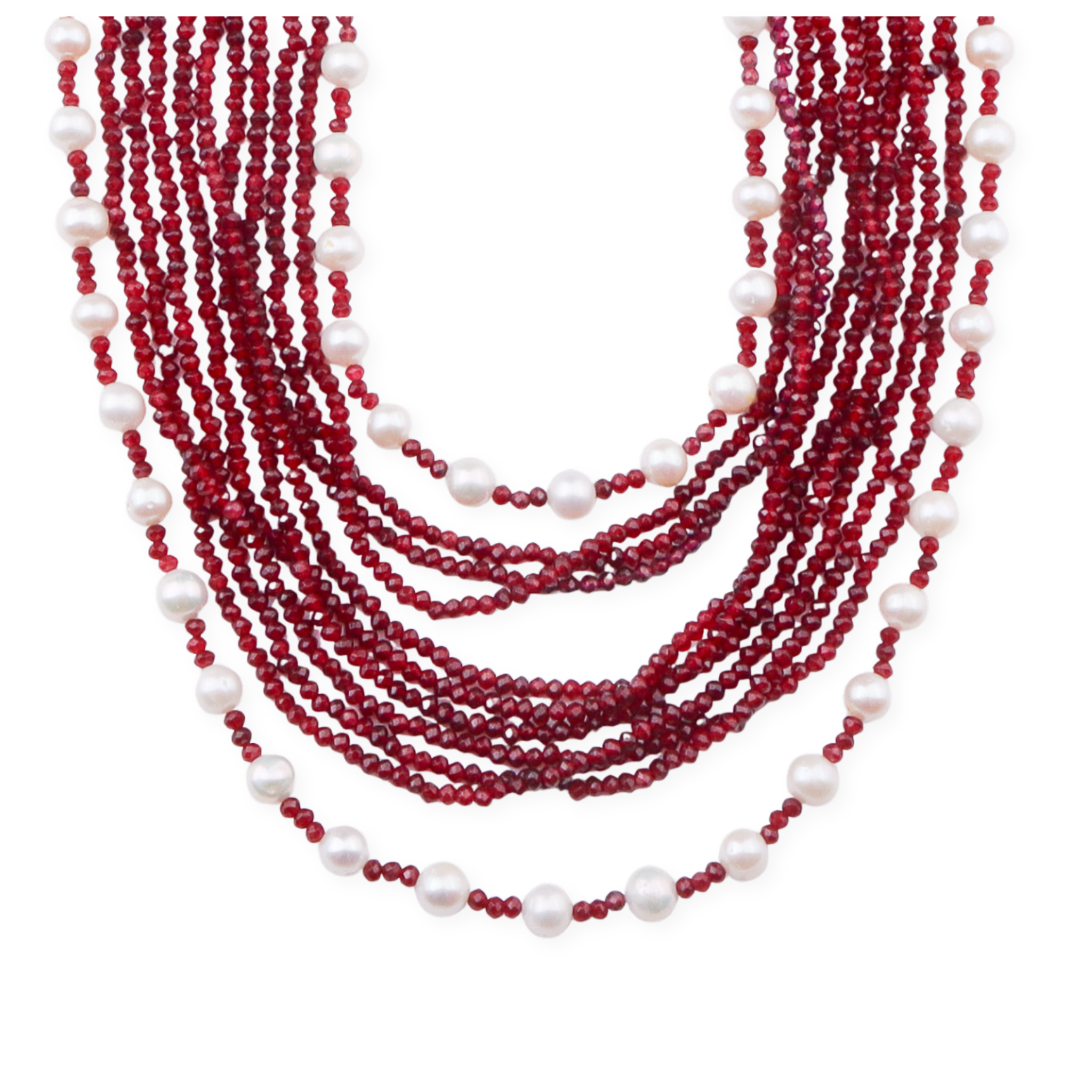 Luxe Necklace - Fresh Water Pearls & Brown Jade