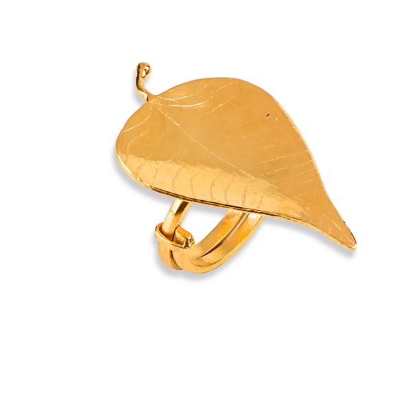 Silver Peepal Ring | 22K Gold-Plated