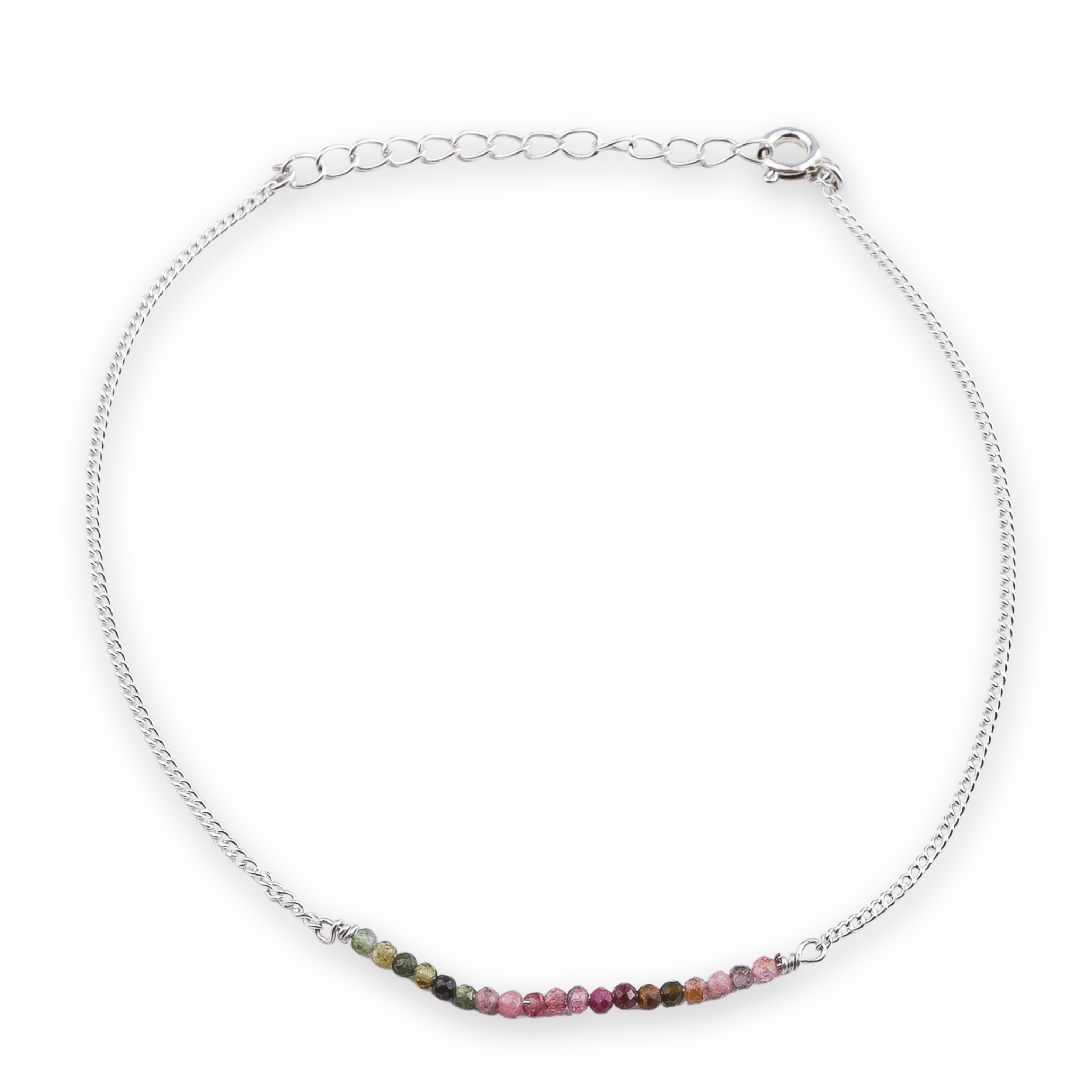 Colorful gemstone beaded anklet