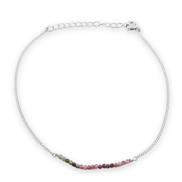 Colorful gemstone beaded anklet